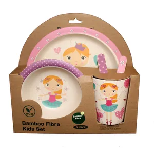 ظرف غذای بامبو والرین مدل دختر BS109