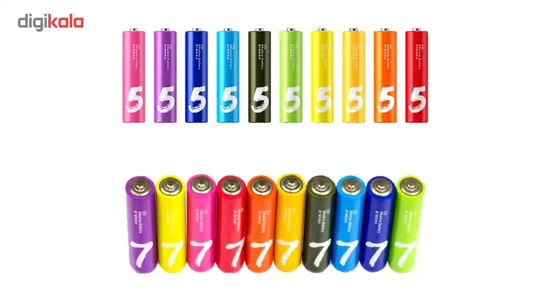 باتری قلمی و نیم قلمی آلکالاین شیائومی مدل ZI5 - ZI7 بسته 20 عددی