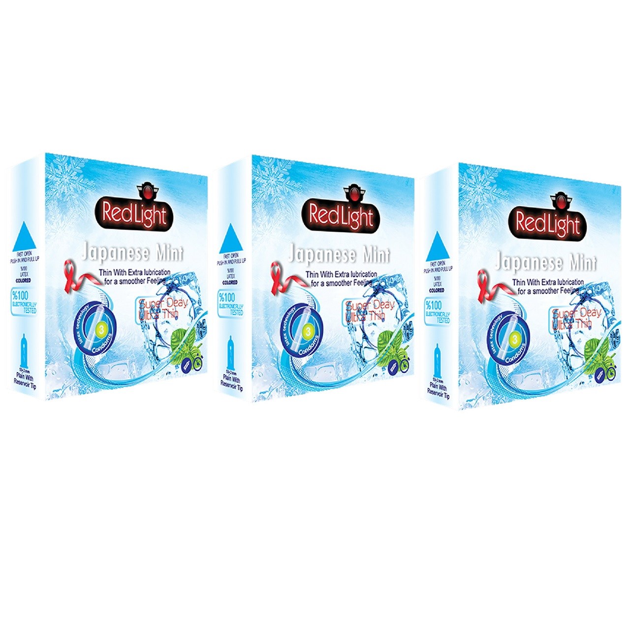 کاندوم ردلایت مدل Japanese Mint مجموعه سه عددی