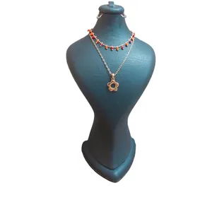 گردنبند زنانه مدل گل و مهره