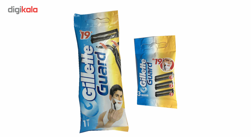 خود تراش ژیلت مدل GUard تک تیغ به همراه با 3 عدد تیغ یدک خود تراش ژیلت مدل GUard تک تیغ به همراه با 3 عدد تیغ یدک