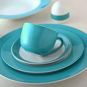 سرویس چینی 28 پارچه غذا خوری چینی زرین ایران سری ایتالیا اف مدل ایندیگو درجه یک