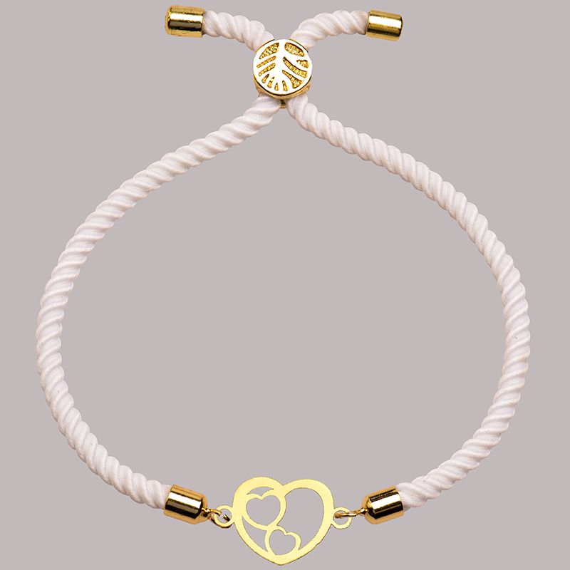 دستبند طلا 18 عیار زنانه کرابو طرح قلب مدل Kr1785 -  - 1