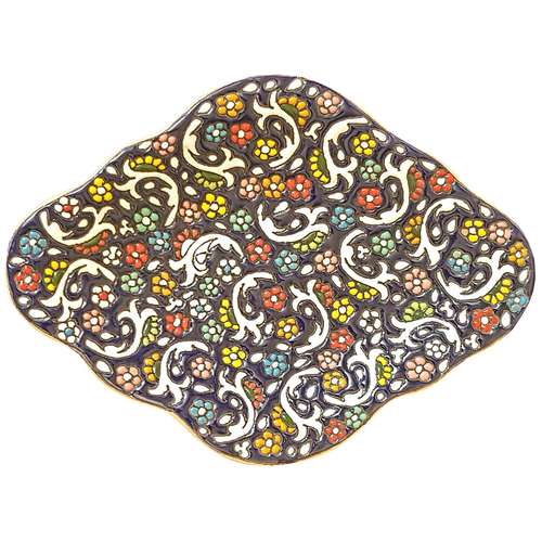 شکلات خوری سفالی لازاپونی طرح میناکاری کد L165z مدل هفت سین