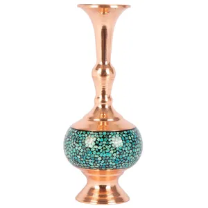 گلدان  فیروزه کوب گالری گوهران مدل کرواتی تنه گود کد 39