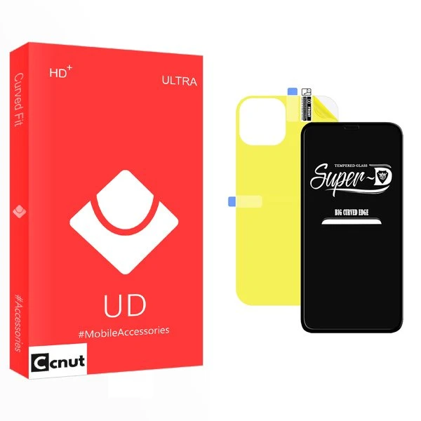 محافظ صفحه نمایش کوکونات مدل UD SuperD مناسب برای گوشی موبایل اپل iPhone 12 Pro Max  به همراه محافظ پشت گوشی