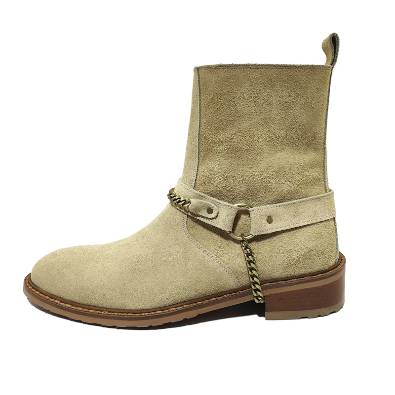 نیم بوت مردانه کرمانی مدل جیر دستدوز طبیعی کد 653