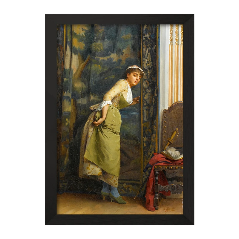 تابلو خندالو مدل نقاشی دختر جوان اورشلیم اثر تئودوروس رالی کد F12272