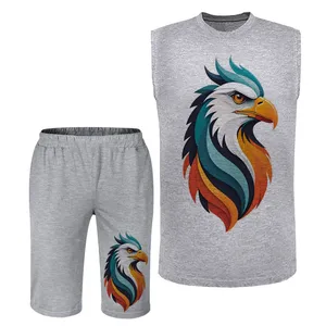 ست تاپ و شلوارک راحتی مردانه مدل عقاب A481