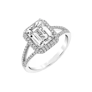 انگشتر نقره زنانه قیراط طرح مسطتیل کد GH4226