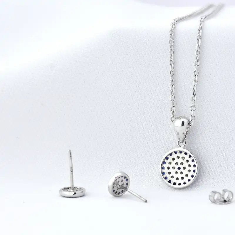 نیم ست نقره زنانه مدل چشم نظر NS-271