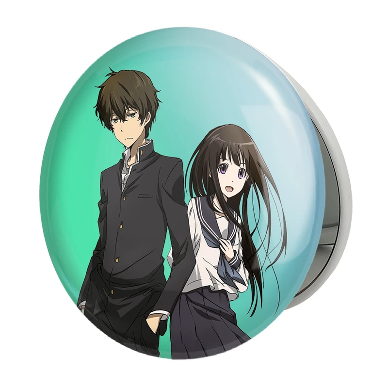 آینه جیبی خندالو طرح چیتاندا و اورکی انیمه هیوکا Hyouka مدل تاشو کد 17114 