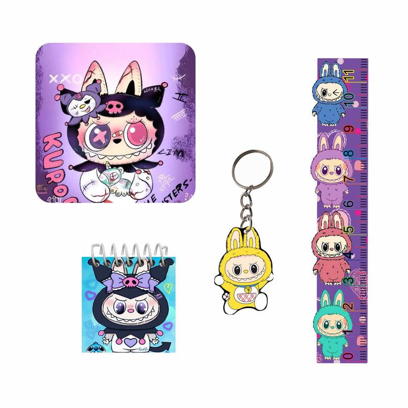 بسته لوازم تحریر مدل لبوبو کد labubu3 مجموعه 4 عددی