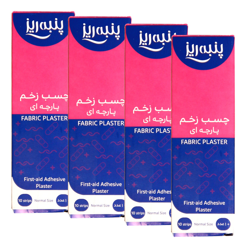 چسب زخم پارچه ای پنبه ریز مدل plaster مجموعه 4 عددی