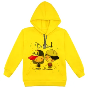 هودی دخترانه مدل دختر و پسر F41 رنگ زرد
