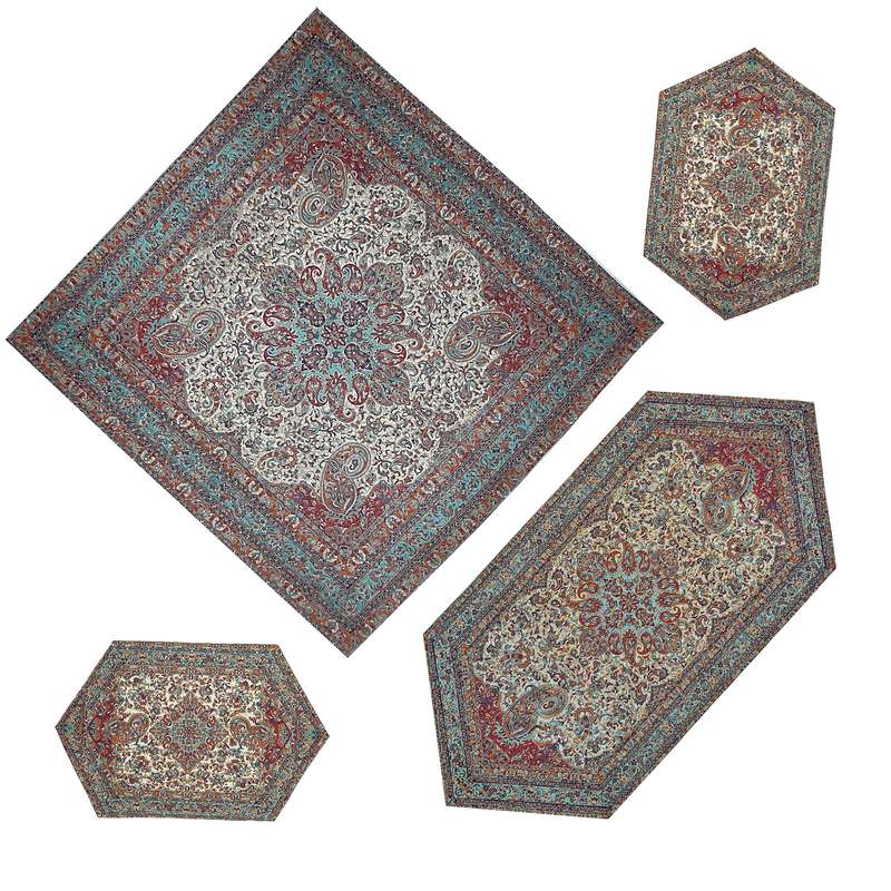 ست 4 تکه رومیزی ترمه مدل هفت سین کد SLV4-4