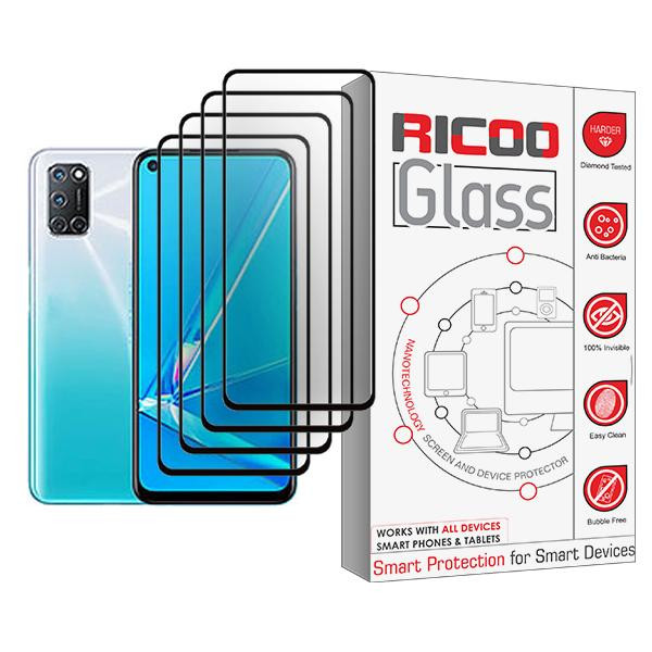 محافظ صفحه نمایش ریکو مدل Ricoo Glass MIX004 مناسب برای گوشی موبایل اوپو A92 بسته چهار عددی