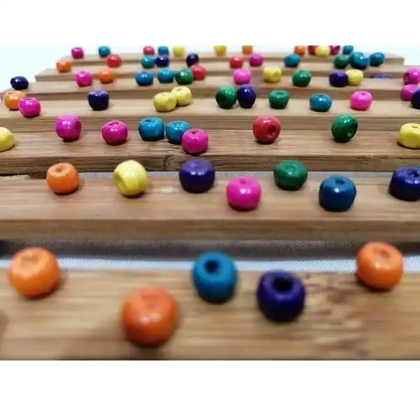 مهره مدل چوبی رنگی کد 78 بسته 210 عددی