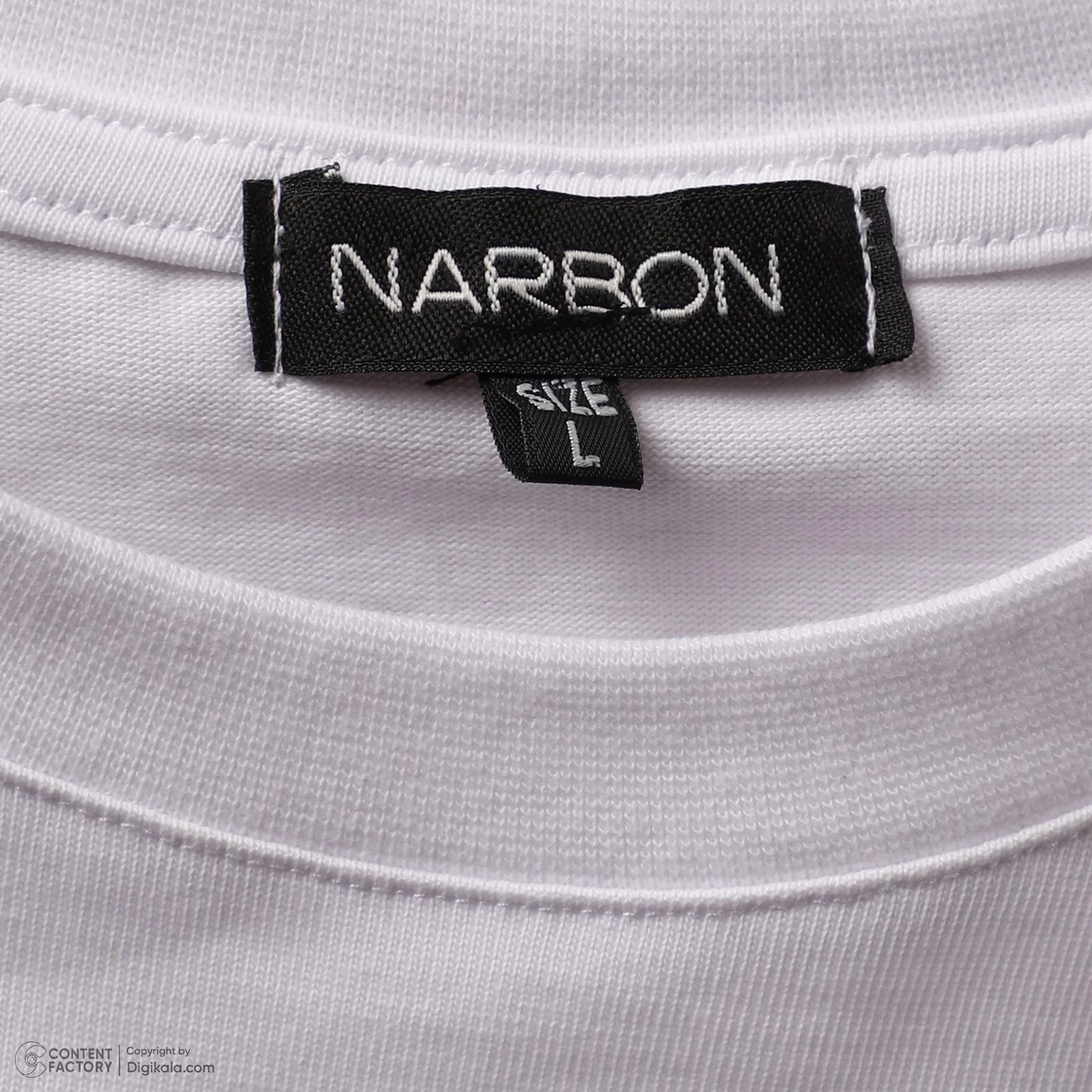 تی شرت آستین کوتاه مردانه ناربن مدل پنجره رنگ سفید -  - 6