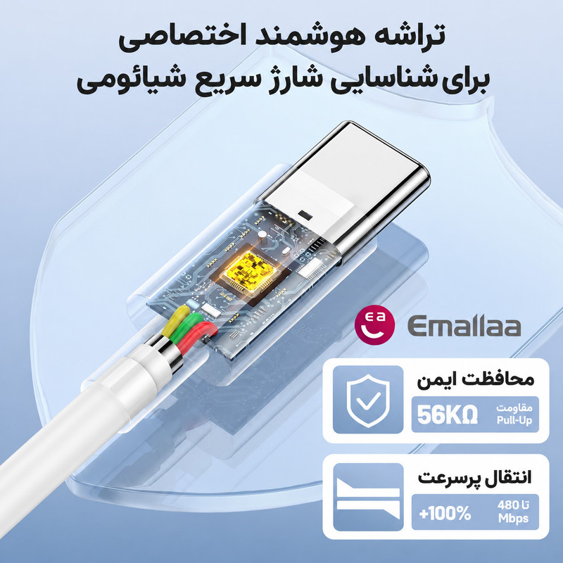 شارژر دیواری 67 وات ایمالا مدل 67W HyperCharge به همراه کابل تبدیل USB-A به USB-C