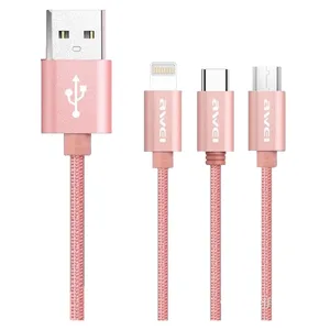 کابل تبدیل USB به لایتنینگ،microUSB،USB-C اوی مدل CL-970 به طول 1.2 متر