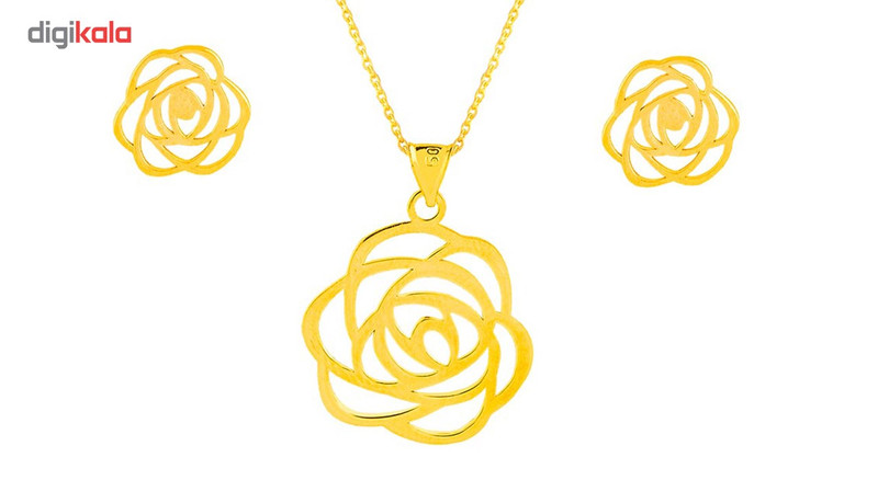 نیم ست طلای 18 عیار سیم و گوهر مدل GLE163