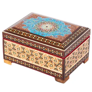 جعبه جواهرات خاتم کاری گالری گوهران مدل ترنجستان 1354