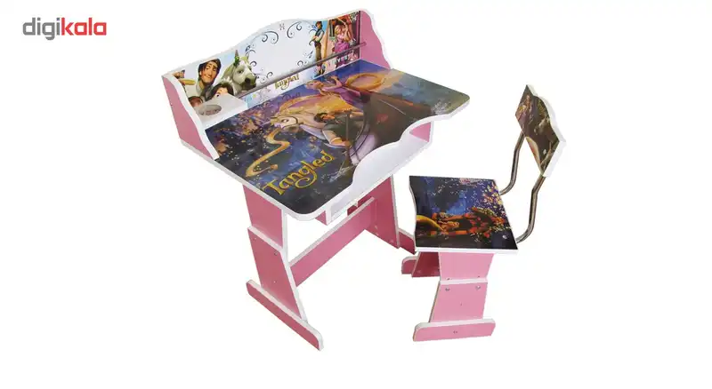 میز و صندلی تحریر کودک مدل دختر گیسو کمد