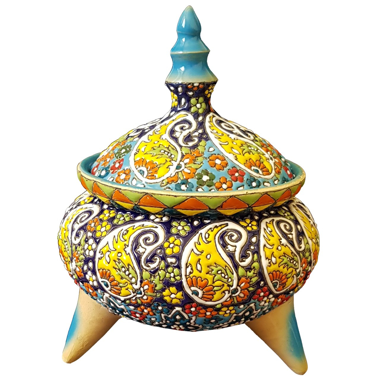 شکلات خوری سفالی لازاپونی طرح مینا کاری کد L136z