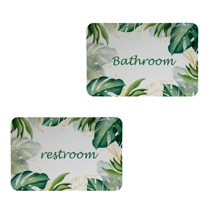   پادری طرح  Restroom & Bathroom کد 8737 سایز 80x50 سانتی متر مجموعه دو عددی