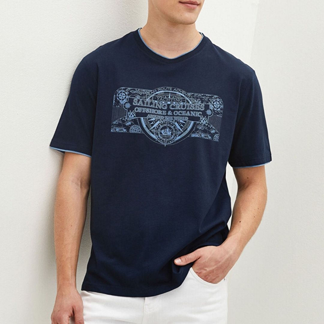 تی شرت آستین کوتاه مردانه ال سی وایکیکی مدل سوپر پنبه اسلیم فیت
