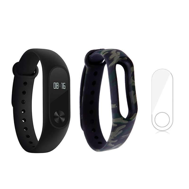 مچ بند هوشمند شیائومی مدل Mi Band 2 به همراه بند سیلیکونی طرح چریکی و گلس مچ بند هوشمند شیائومی مدل Mi Band 2 به همراه بند سیلیکونی طرح چریکی و گلس