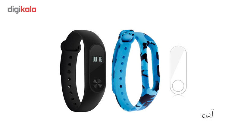 مچ بند هوشمند شیائومی مدل Mi Band 2 به همراه بند سیلیکونی طرح چریکی و گلس