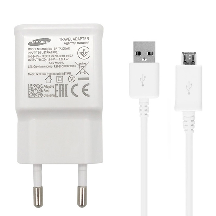 شارژر دیواری مدل EP-TA20EWE به همراه کابل تبدیل microUSB