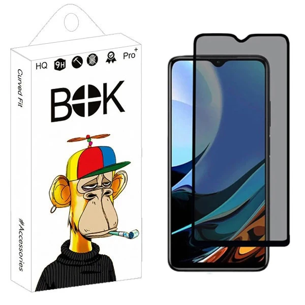 محافظ صفحه نمایش حریم شخصی بوک مدل Carbon Plus مناسب برای گوشی موبایل شیائومی Redmi 9T / 9T NFC / 9 Power / Poco M3 / Note 8 Pro