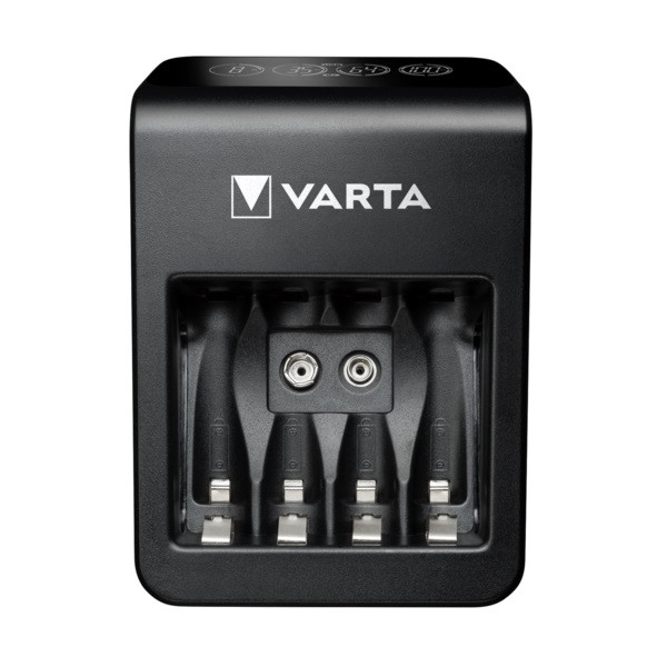 شارژر باتری وارتا مدل + LCD Plug Charger به همراه باتری قلمی بسته 4 عددی