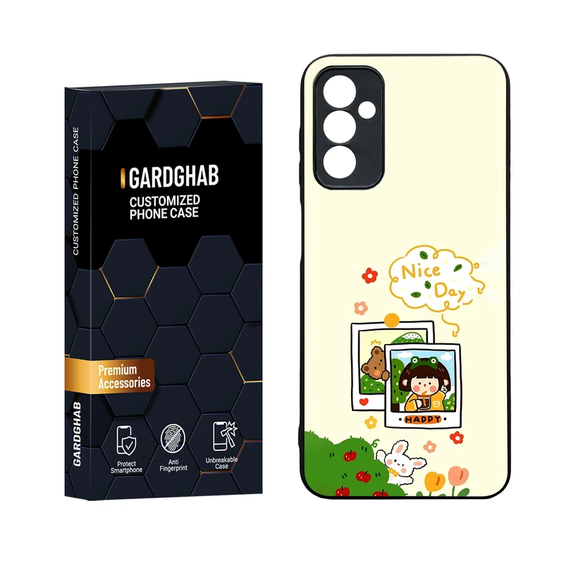 کاور گارد قاب مدل دورژله ای پشت گلس دخترانه مناسب برای گوشی موبایل سامسونگ Galaxy M13 4G