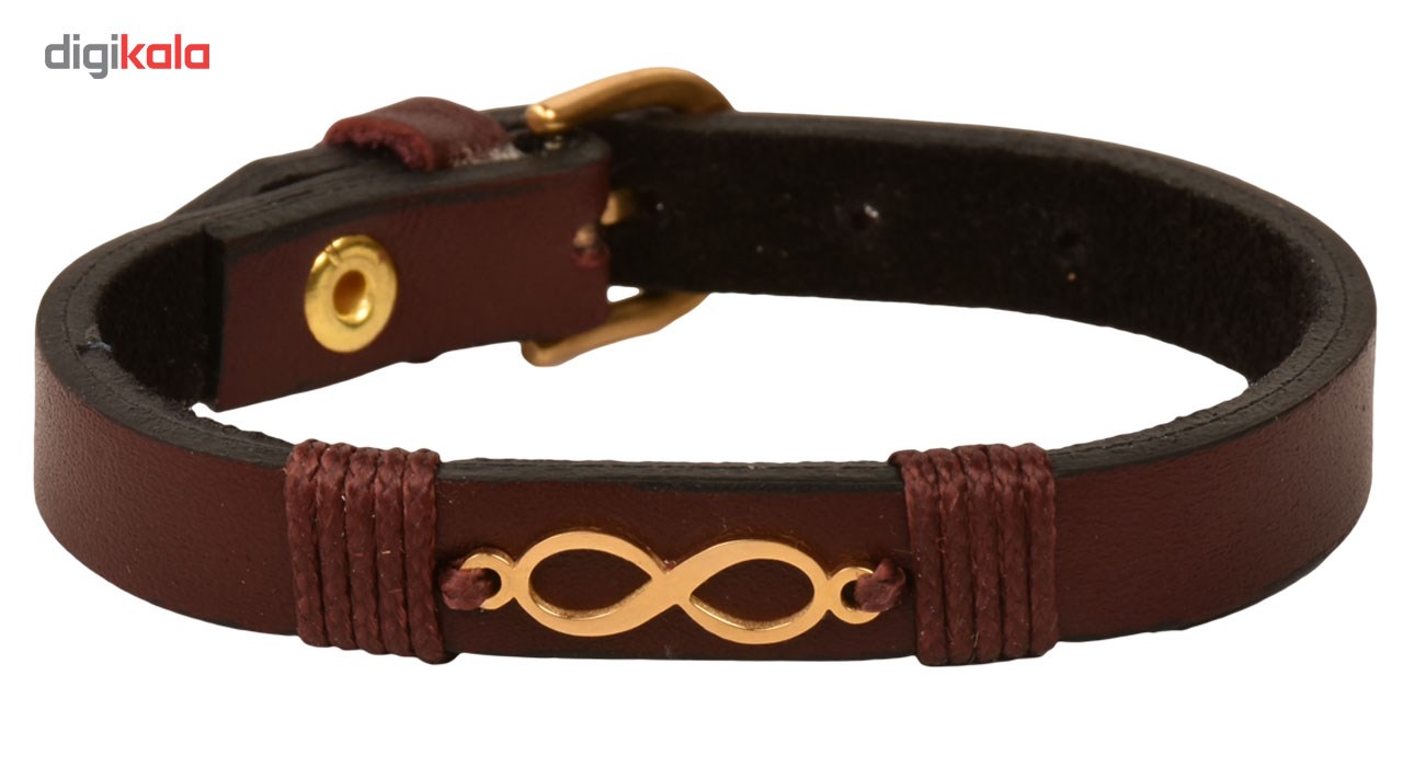 دستبند چرمی کهن چرم طرح بی نهایت مدل -br21-12