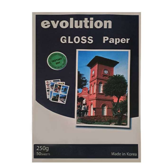 مقوا گلاسه ایولوشن کد 250G سایز 21x29.7 سانتیمتر بسته 50 عددی مقوا گلاسه ایولوشن کد 250G سایز 21x29.7 سانتیمتر بسته 50 عددی