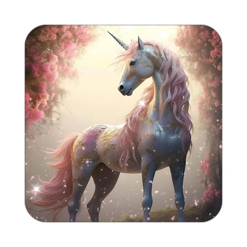 زیر لیوانی کاکتی طرح اسب تک شاخ و یونیکورن مدل mp31615