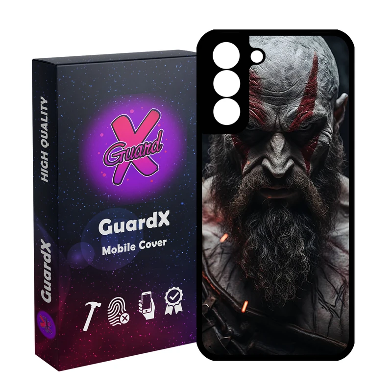 کاور گارد ایکس طرح God of War مدل Glass10835 مناسب برای گوشی موبایل سامسونگ Galaxy S21 FE