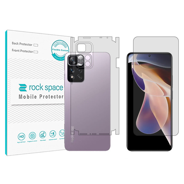 محافظ صفحه نمایش راک اسپیس مدل HyGEL مناسب برای گوشی موبایل شیائومی Redmi Note 11 Pro China به همراه محافظ پشت گوشی