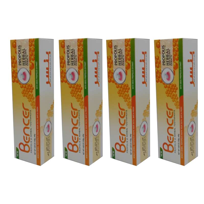 خمیر دندان بنسر مدل herbal وزن 120 گرم بسته 4 عددی
