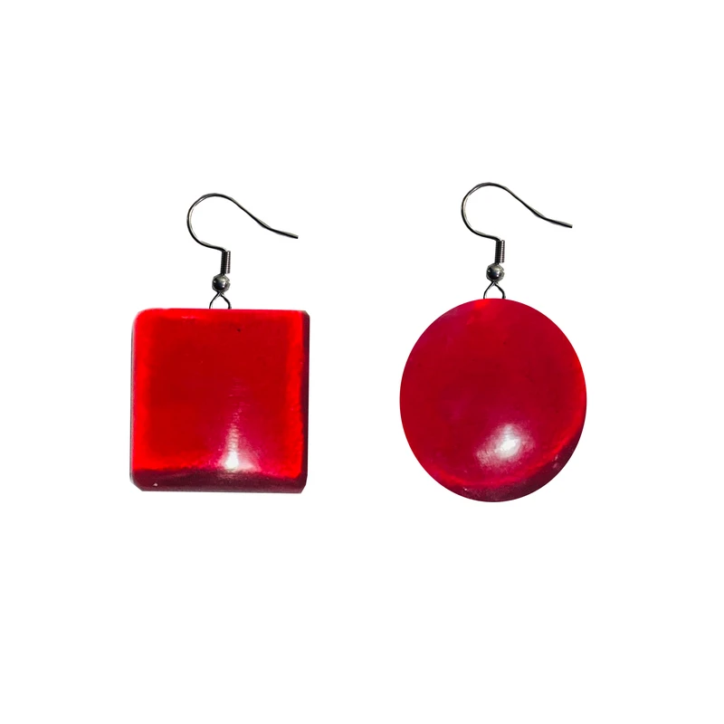 گوشواره عصایی زنانه مدل دایره و مربع کد 01