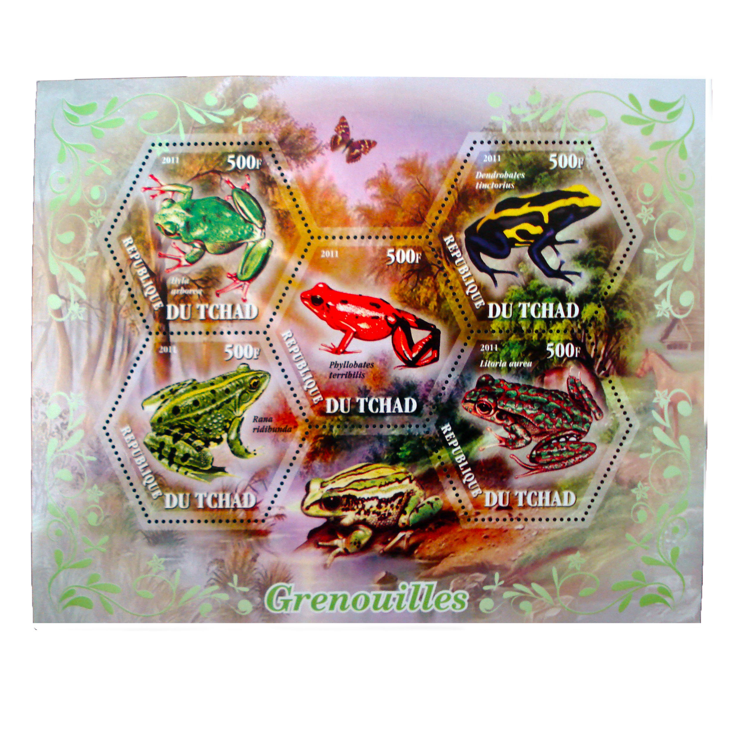 تمبر یادگاری مدل قورباغه کد aa-462 مجموعه 5 عددی