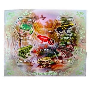 تمبر یادگاری مدل قورباغه کد aa-462 مجموعه 5 عددی