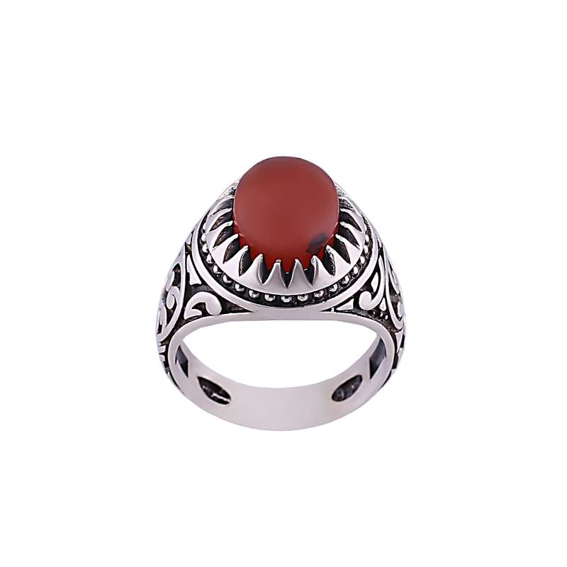 انگشتر نقره مردانه مدل عقیق MR0047