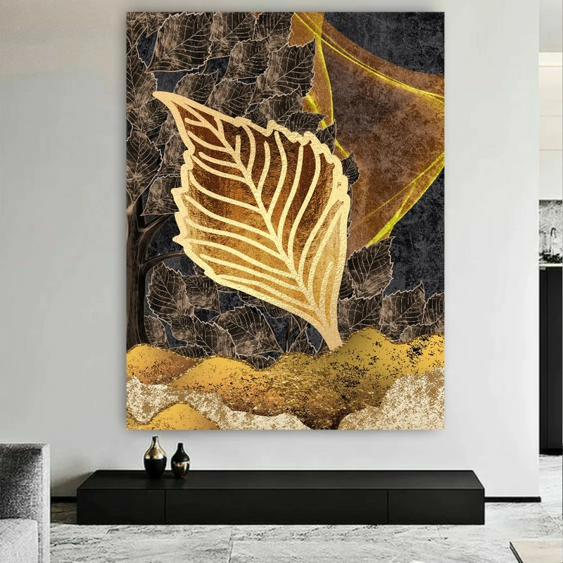 تابلو بوم طرح مخمل نقاشی انتزاعی تک برگ کد BK23079