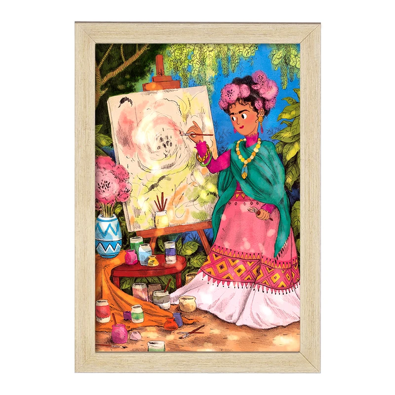 تابلو خندالو مدل فریدا کالو (Frida Kahlo) کد F2828