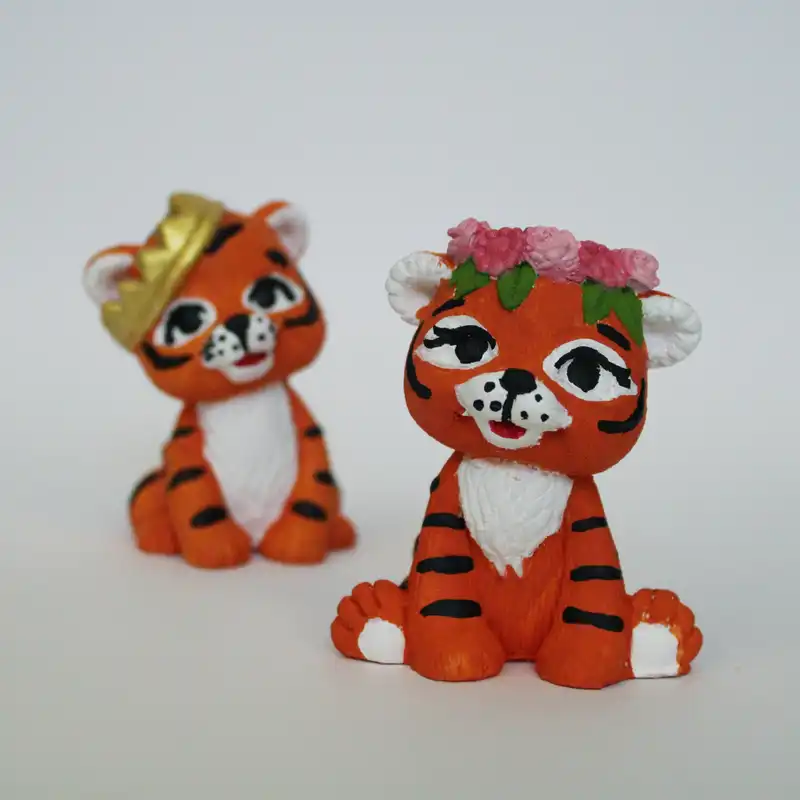 مجسمه مدل ببر نماد سال 1401 کد FF003 مجموعه 2 عددی